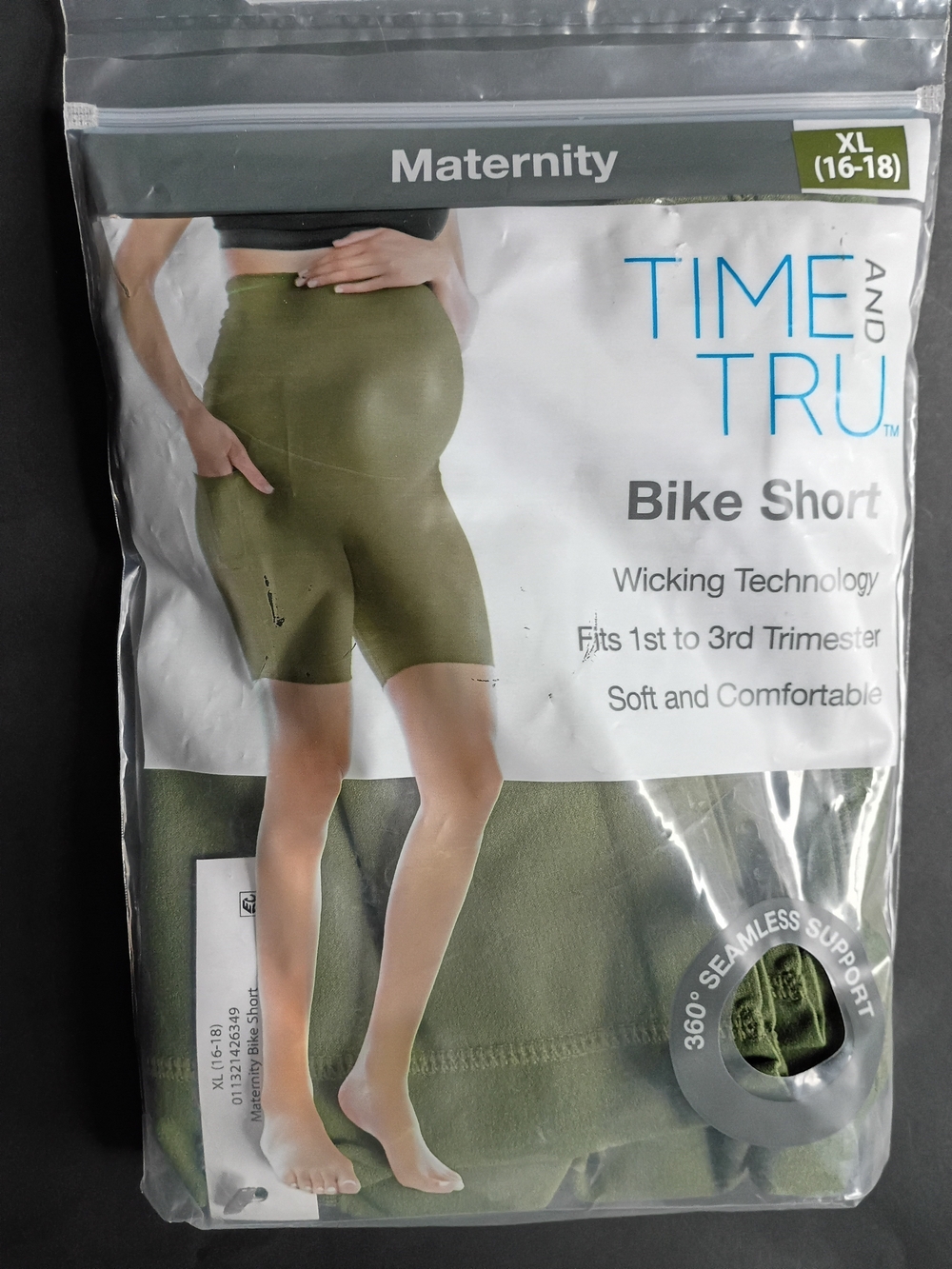 Time and Tru Olive Green Maternity Bike Shorts. 0098